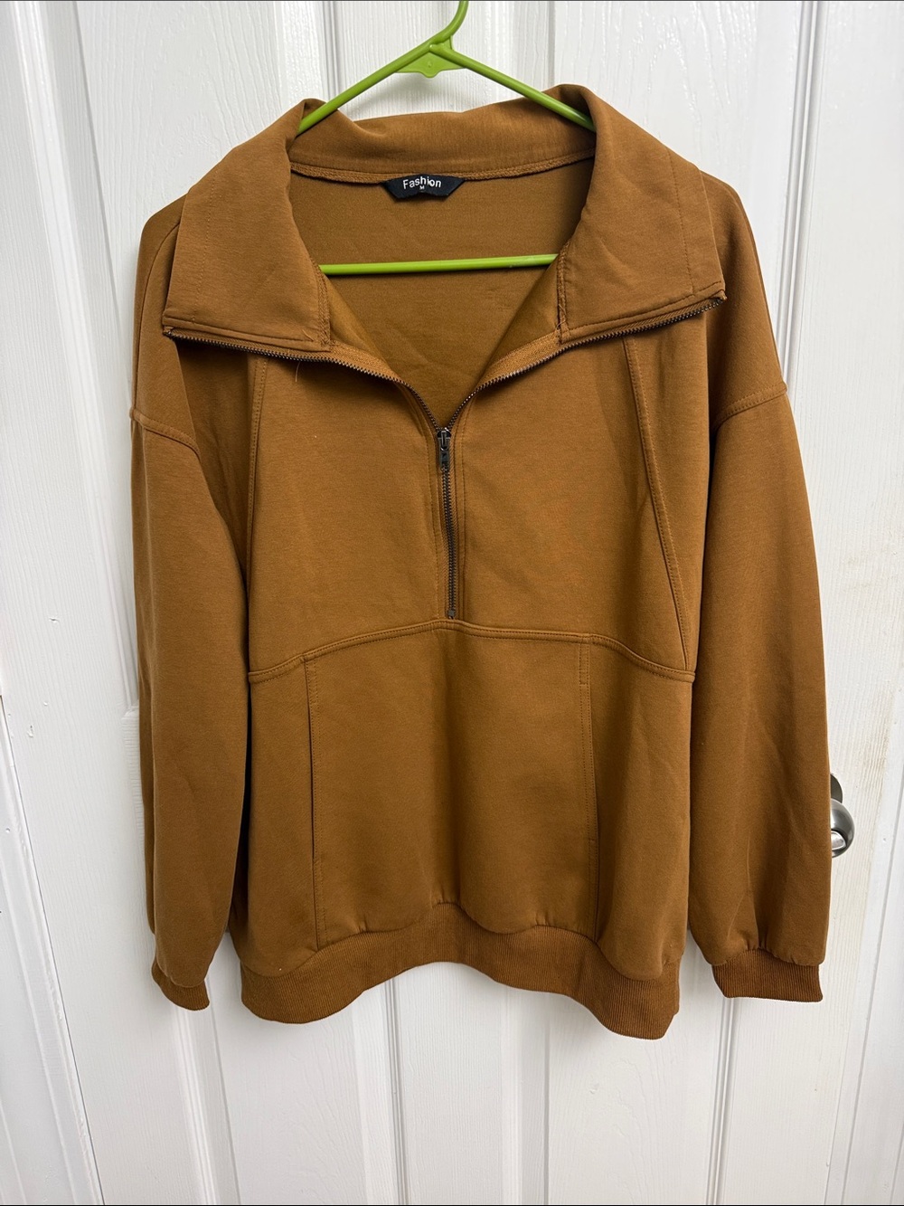 Half-Zip Pullover Sweater - Brown